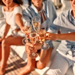 Friends on yacht