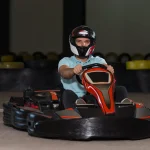 Young Man Driving Go-Kart Karting Race