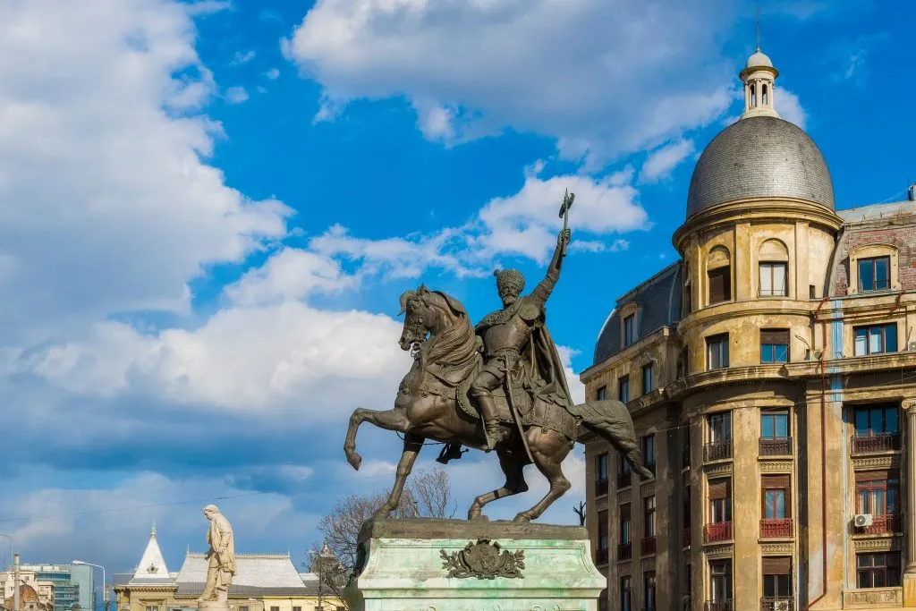 Statue of Michael the Brave near Univeristy square in Bucharest